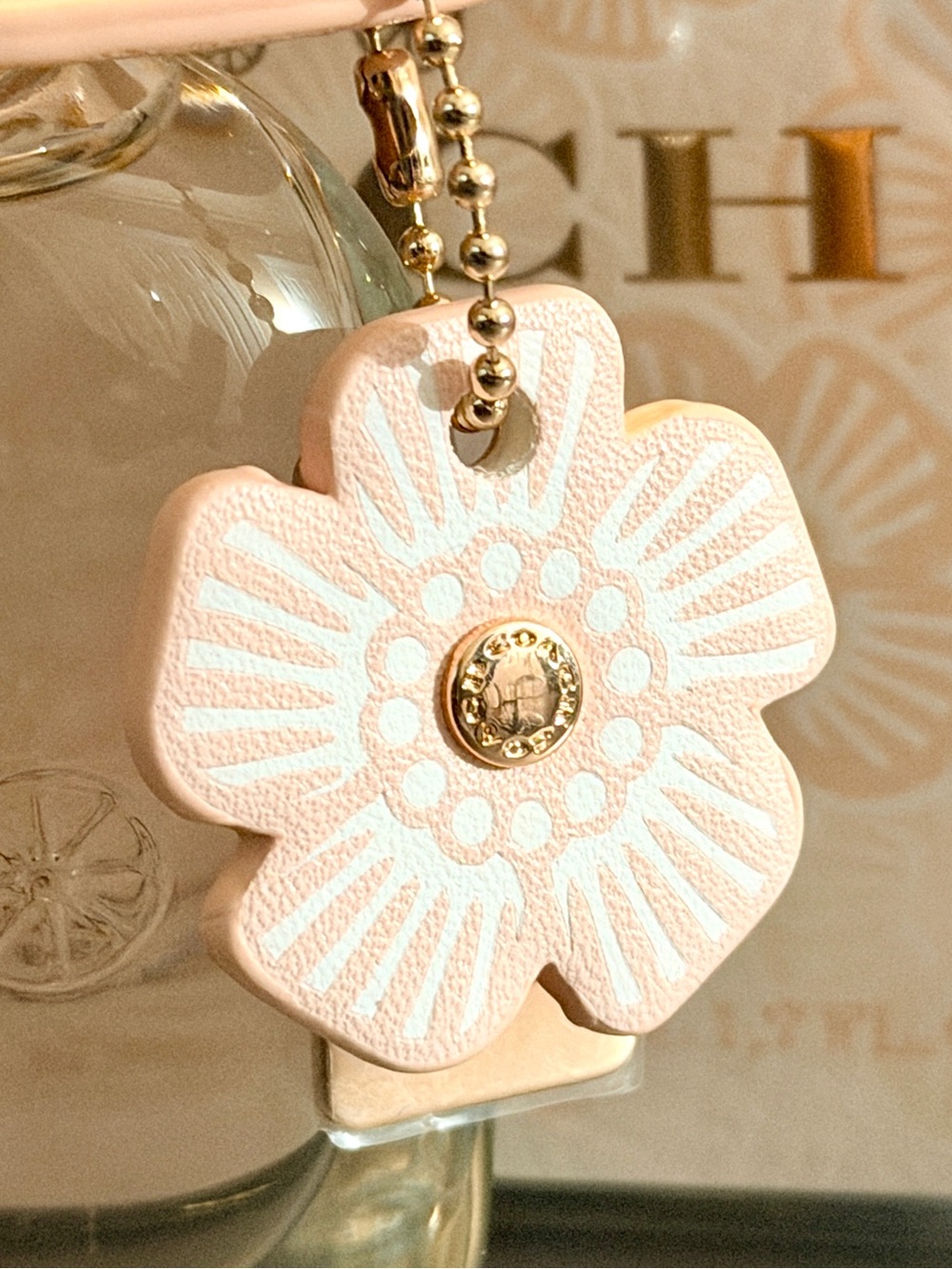 Coach Pink Floral & Mini Gold Hangtag Set  NWOTs